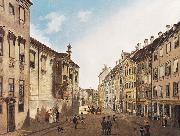 Domenico Quaglio The Residenzstrabe in front of the Max-Joseph-Platz in the year 1826 oil painting